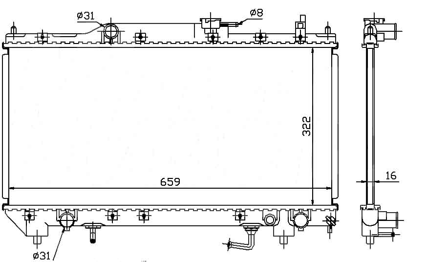 Радиатор 1,8 +/- Automat TOYOTA AVENSIS (97-)