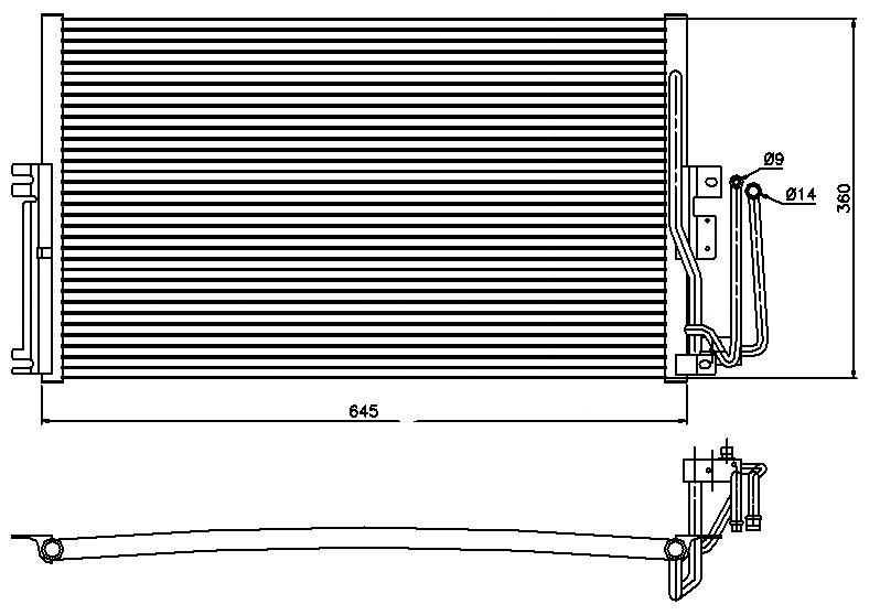 Радиатор кондиционера OPEL VECTRA (B), 95-99