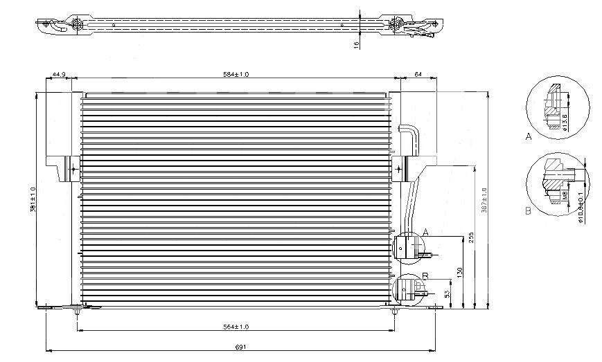 Радиатор кондиционера FORD MONDEO (96-)