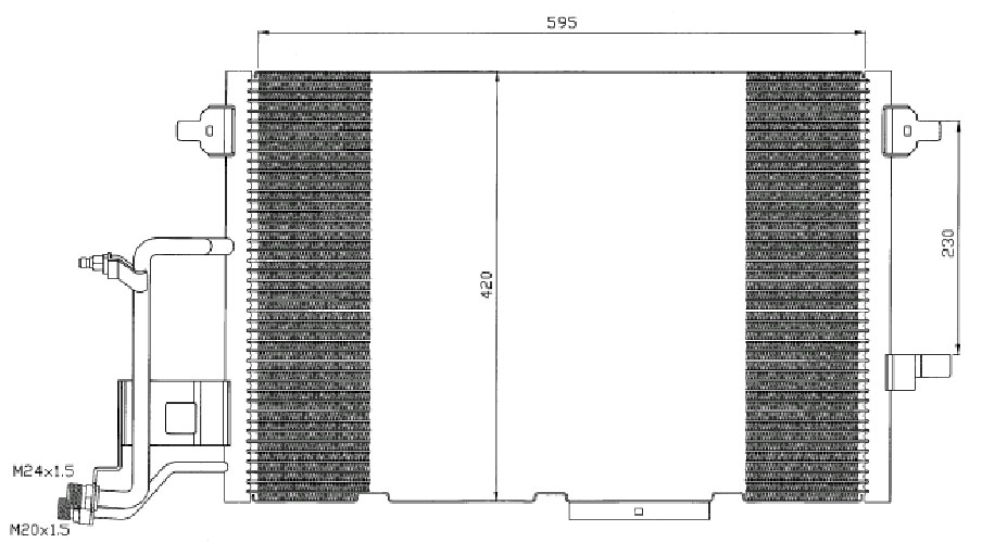 Радиатор кондиционера 2,5TDi 592x420 AUDI (A6), 05.97 - 05.01