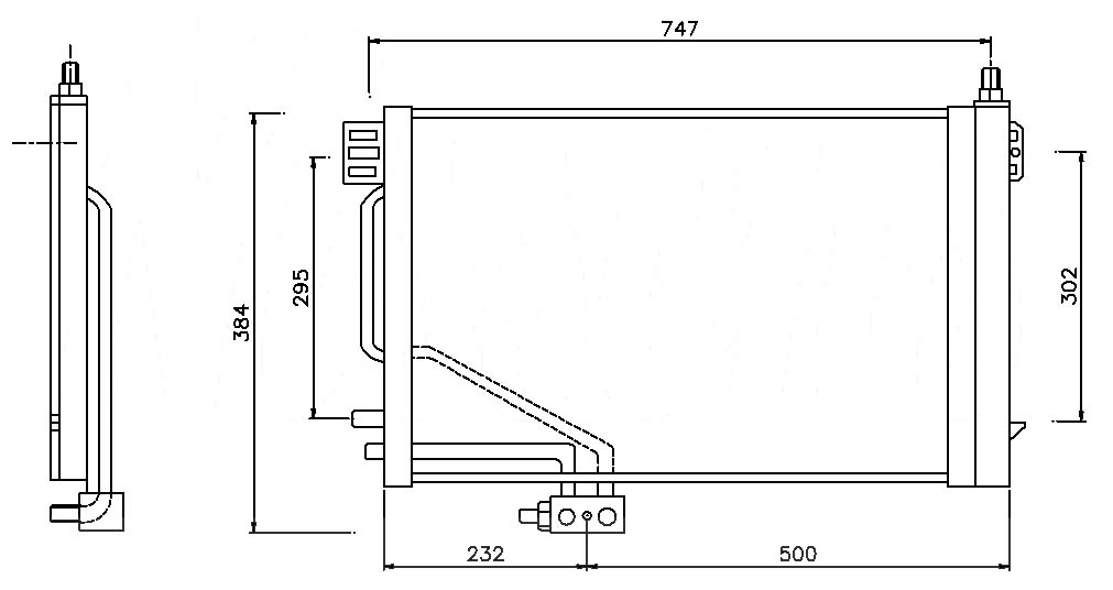 Радиатор кондиционера 03- MERCEDES BENZ (W203), 00 - 06