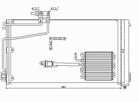 Радиатор кондиционера MERCEDES BENZ (C-kl W203), 05.00 - 12.06