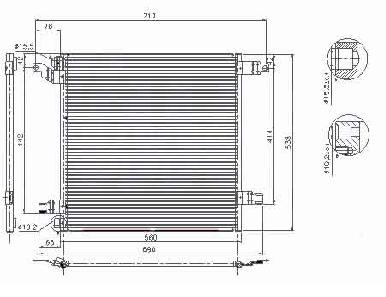 Радиатор кондиц ML230/320/350/430/500/270CDI/400CDI MERCEDES BENZ (M-kl W163), 98 - 05
