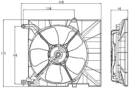 Диффузор радиатора 05-06 +AC CHEVROLET AVEO/KALOS, 04-