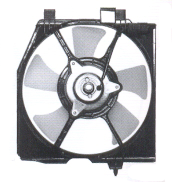 Диффузор кондиционера (вентилятор + эл. мотор + диффузор) MAZDA PROTEGE 06.99 - 01.01