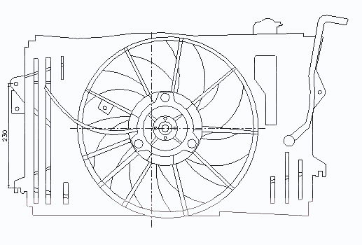 Диффузор радиатора и кондиц с бачком автомат Vibe, Corolla 03, Matrix